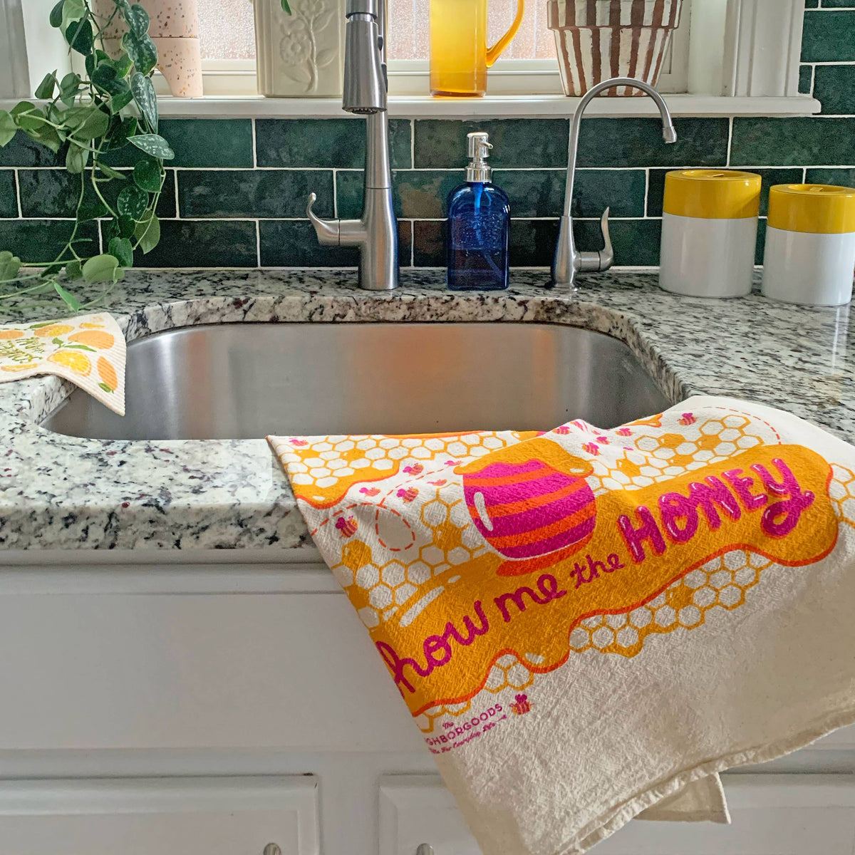 Honey Beet – Cotton Dish Towel Set (Set of 2)