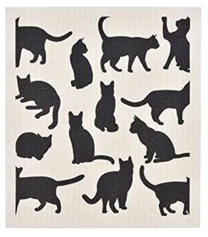 Swedish Dish Cloth -- Cool Cats