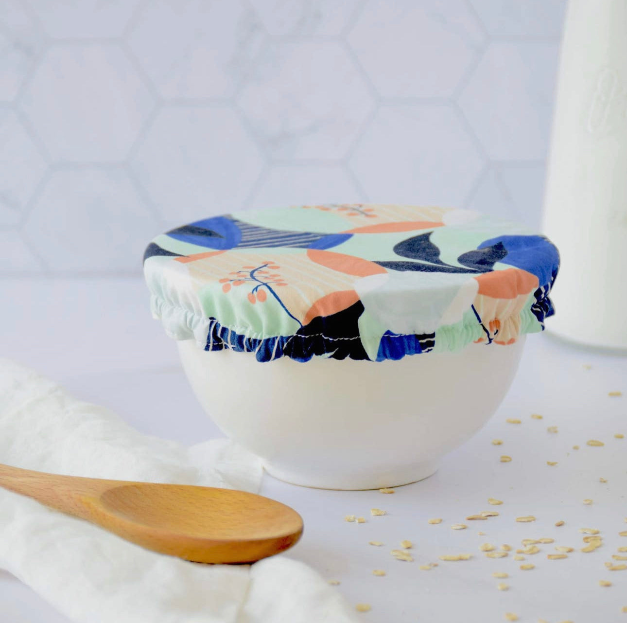 Reusable Bowl Covers--Cabana Blue