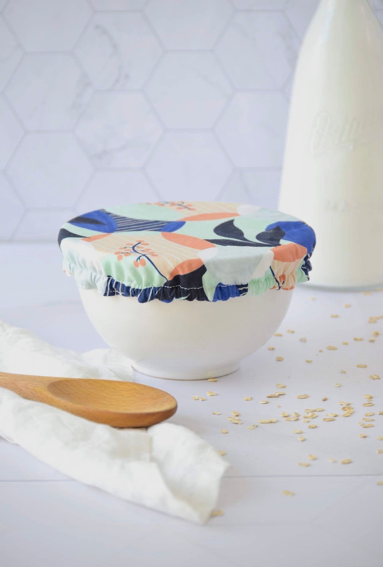 Reusable Bowl Covers--Cabana Blue