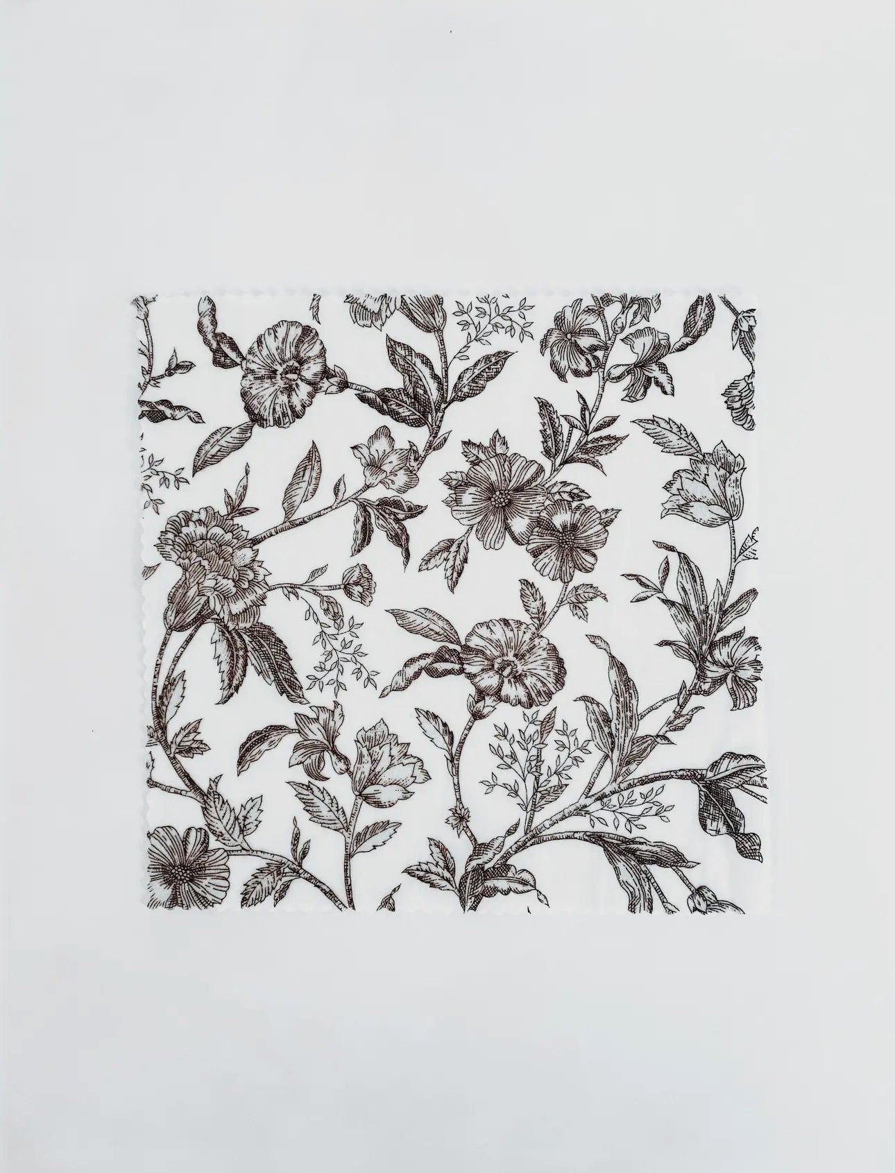 Medium Beeswax Food Wrap -- Black Floral