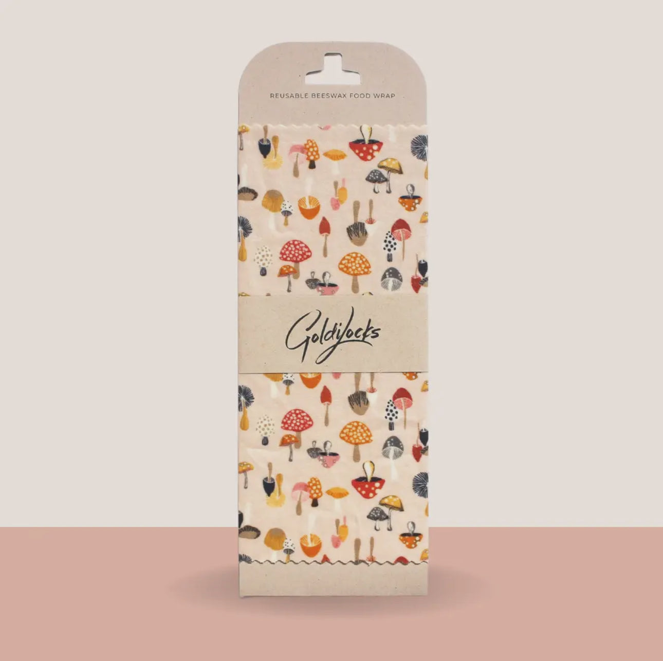 Medium Beeswax Food Wrap -- Pink Mushys