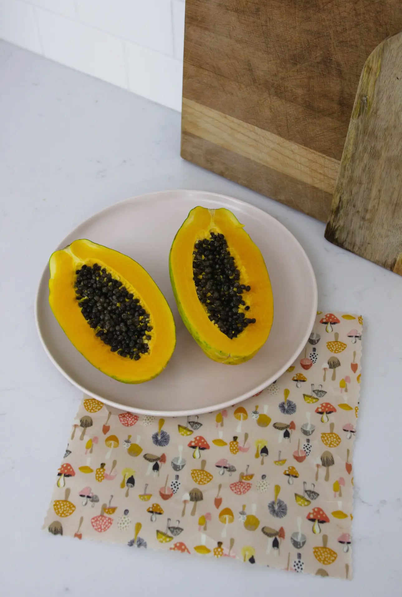 Medium Beeswax Food Wrap -- Pink Mushys