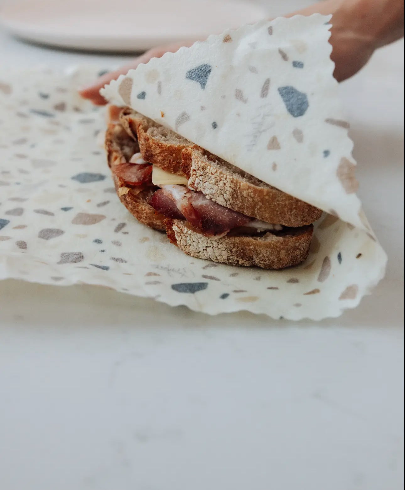 Medium Beeswax Food Wrap -- Terrazzo