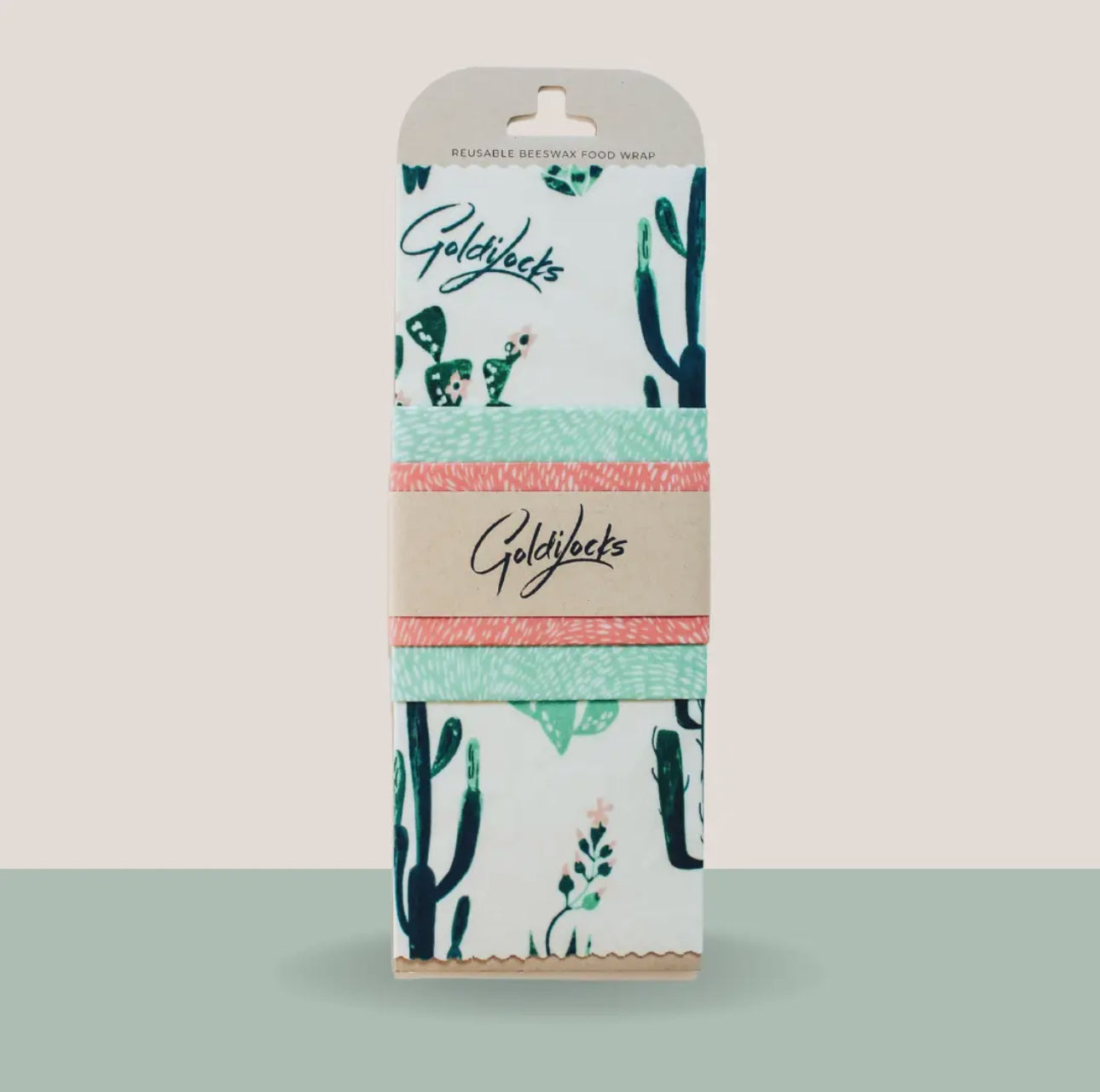 Beeswax Food Wraps -- Cacti -- Set of 3