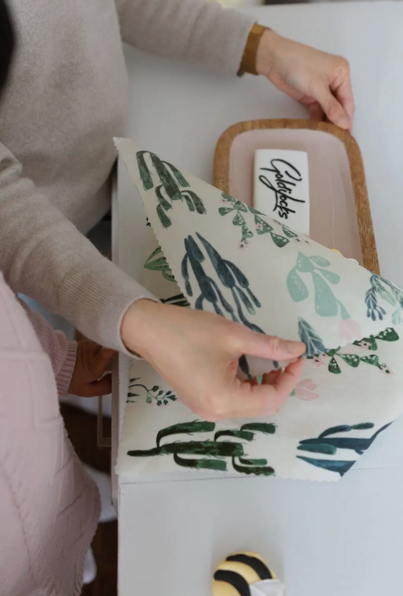 Beeswax Food Wraps -- Cacti -- Set of 3