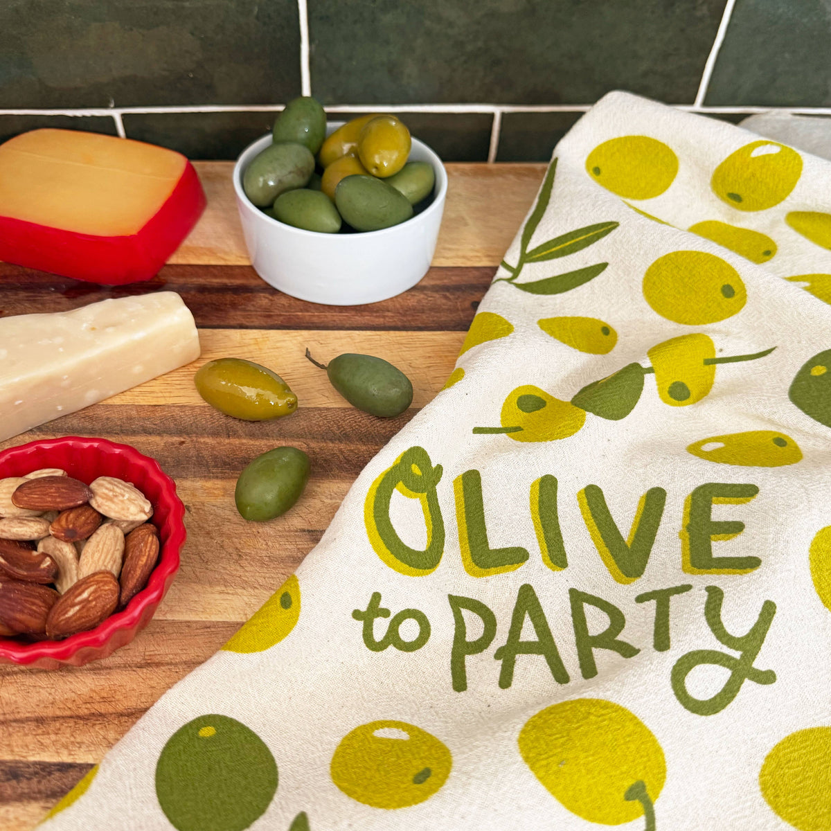 Olives With A Twist – Cotton Dish Towel Set (Set of 2)