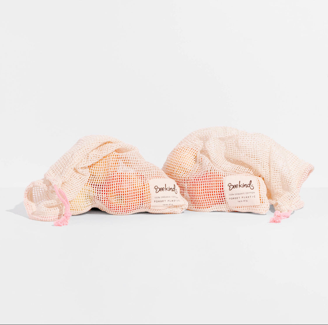 Reusable Organic Cotton Produce Bags β Peony Pink (Set of 2)