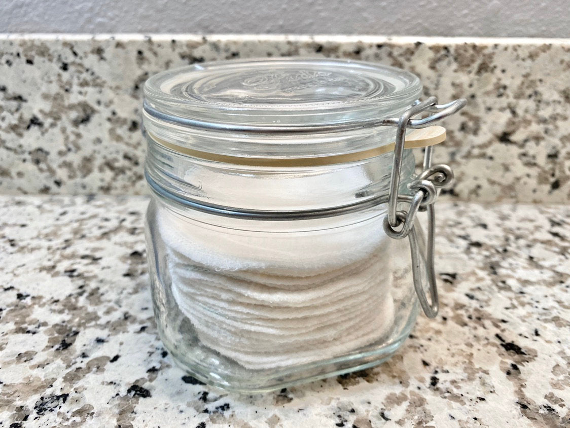 Reusable 3" Face Rounds--Set of 10--Plain White--Cotton Flannel--Porter Lee's