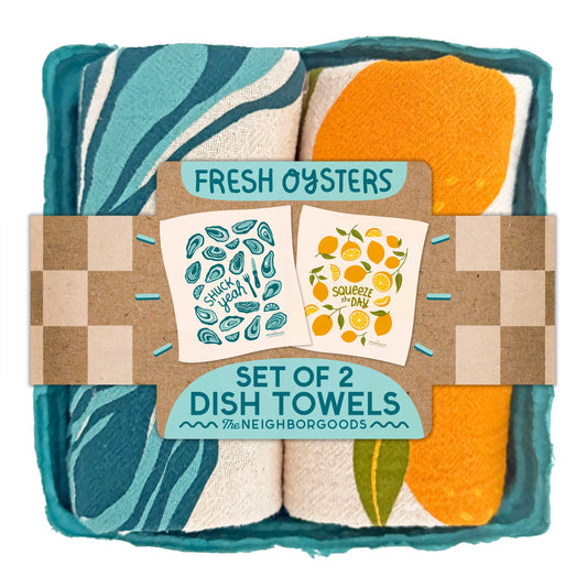 Fresh Oyster – Cotton Dish Towel Set (Set of 2)