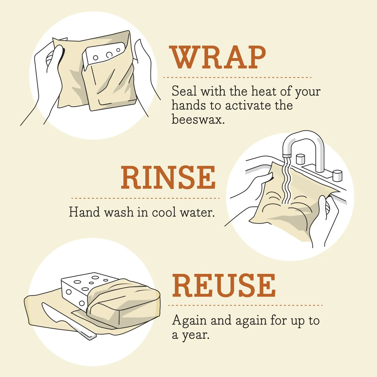 Bee’s Wrap Reusable Beeswax Food Wraps – Bakery Lane (Set of 3)