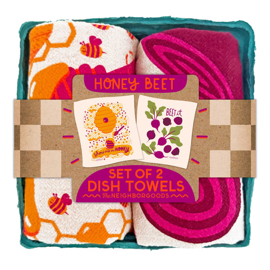 Honey Beet – Cotton Dish Towel Set (Set of 2)