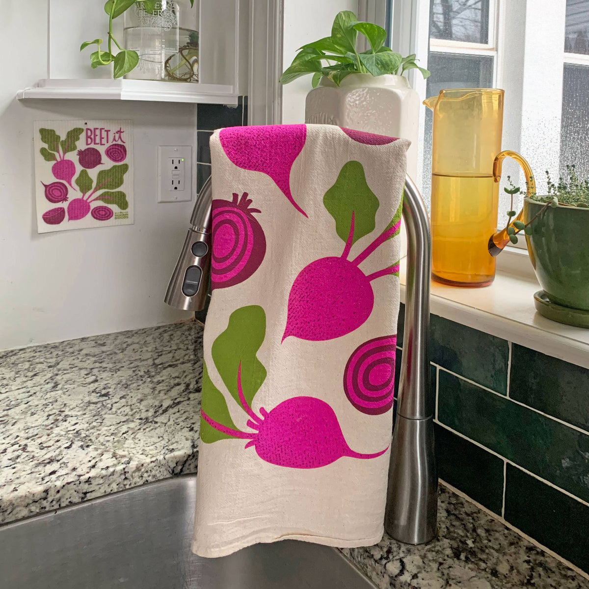 Honey Beet – Cotton Dish Towel Set (Set of 2)