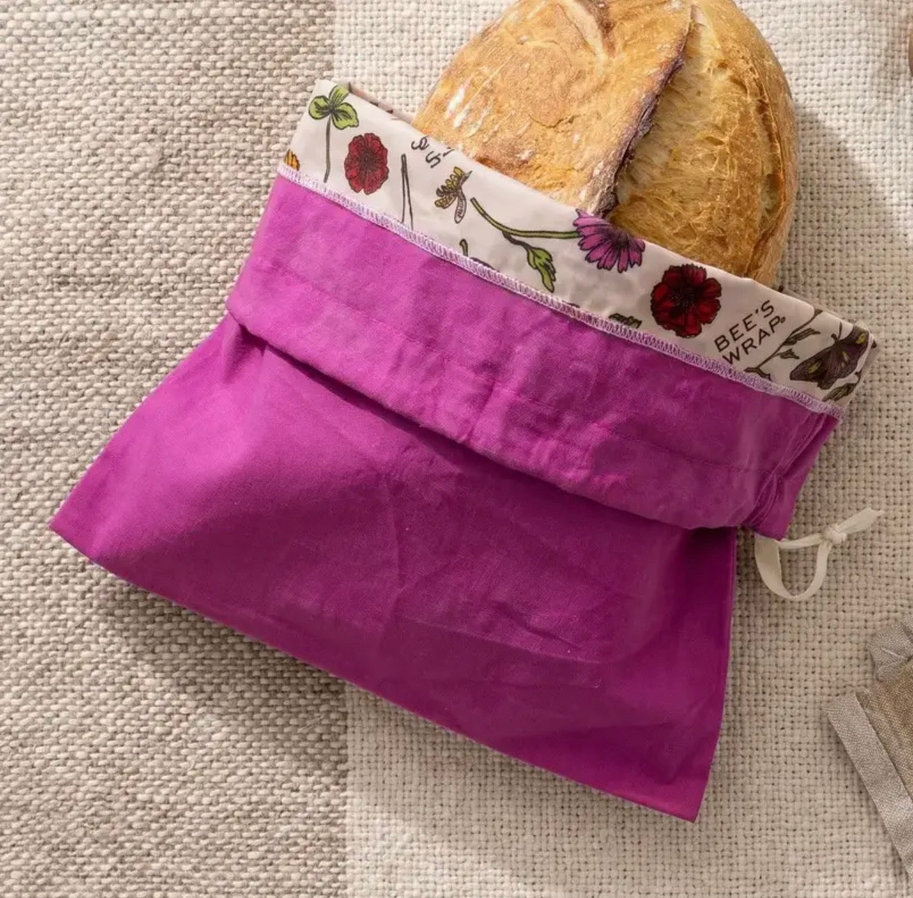 Reusable Beeswax Lined Bread Bag