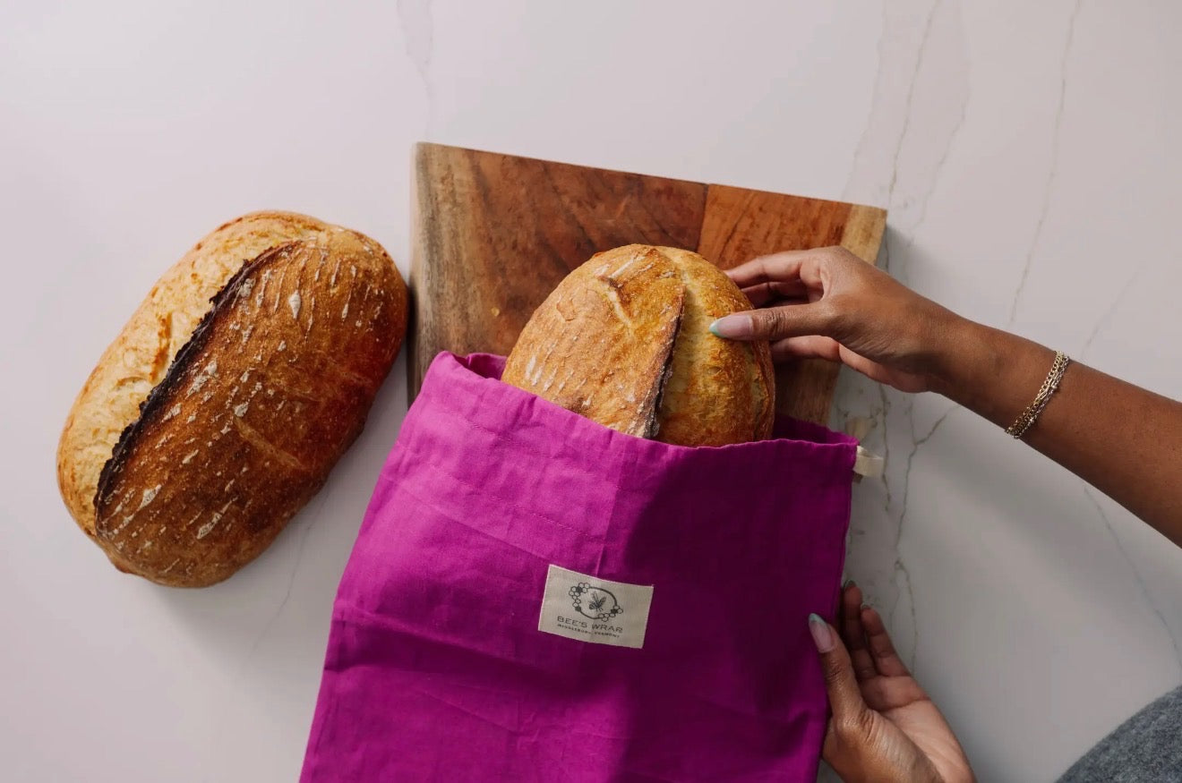 Reusable Beeswax Lined Bread Bag