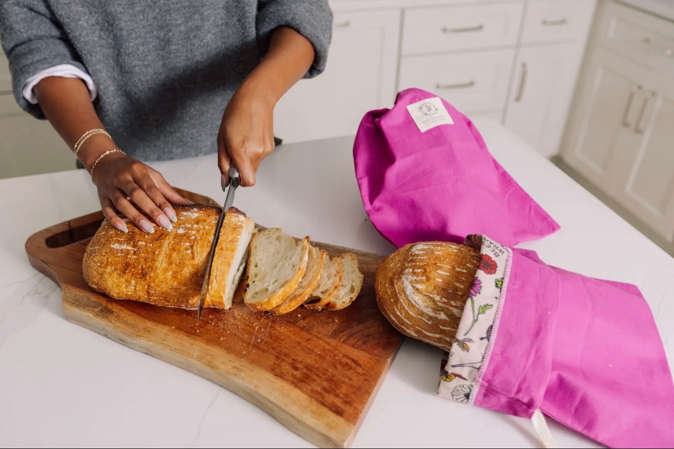 Reusable Beeswax Lined Bread Bag