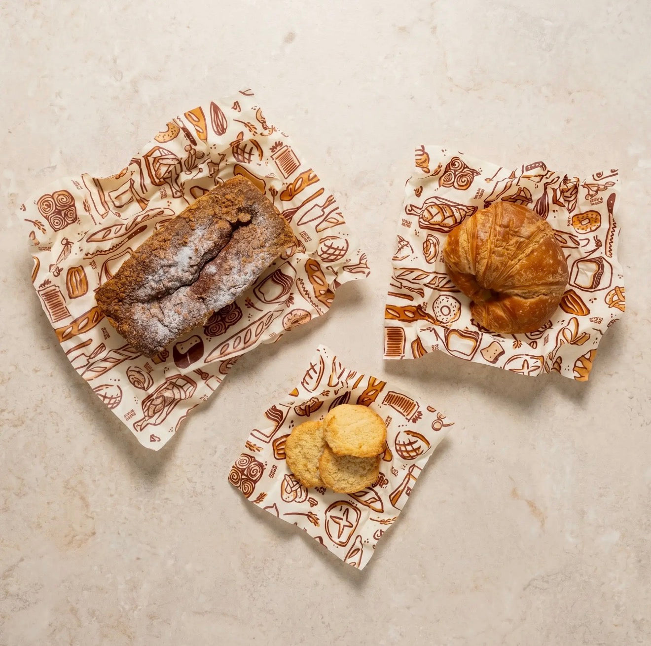 Reusable Beeswax Food Wraps 3 Pack - Bakery Lane