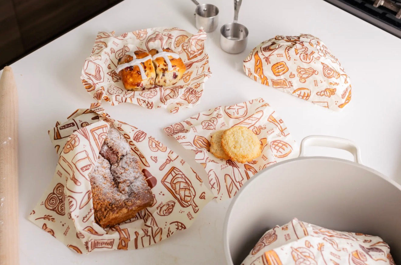 Reusable Beeswax Food Wraps 3 Pack - Bakery Lane