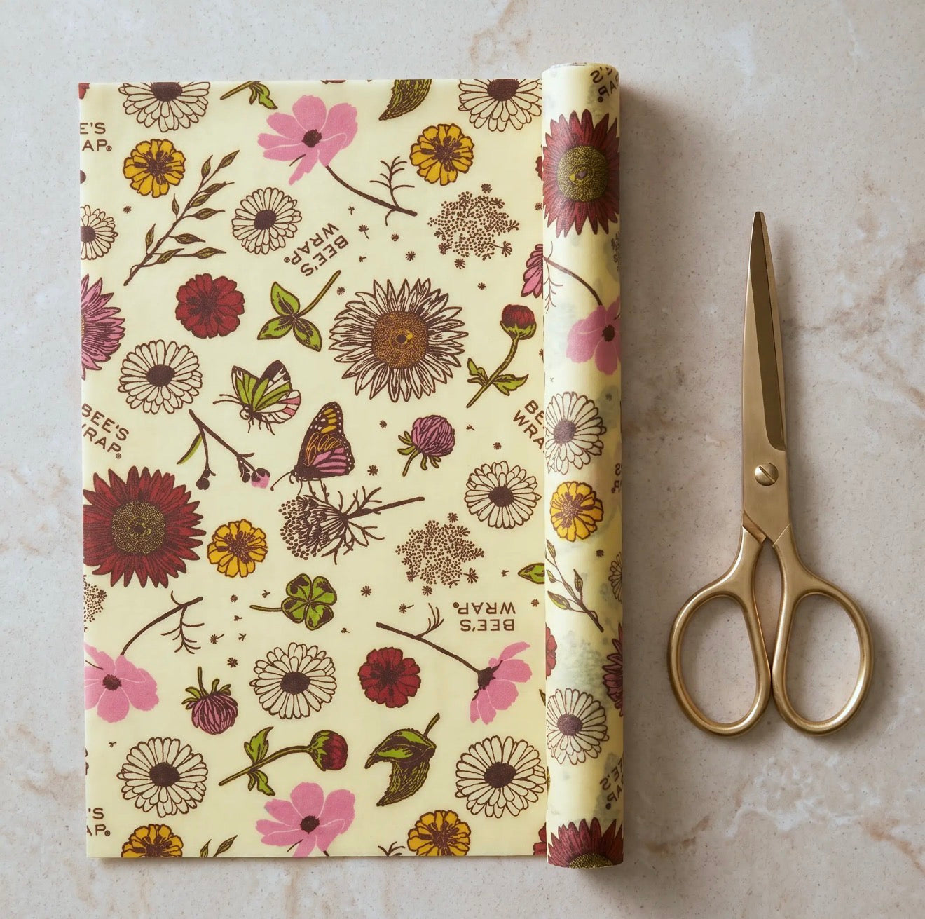 Reusable Beeswax Food Wrap Roll -- Meadow Magic