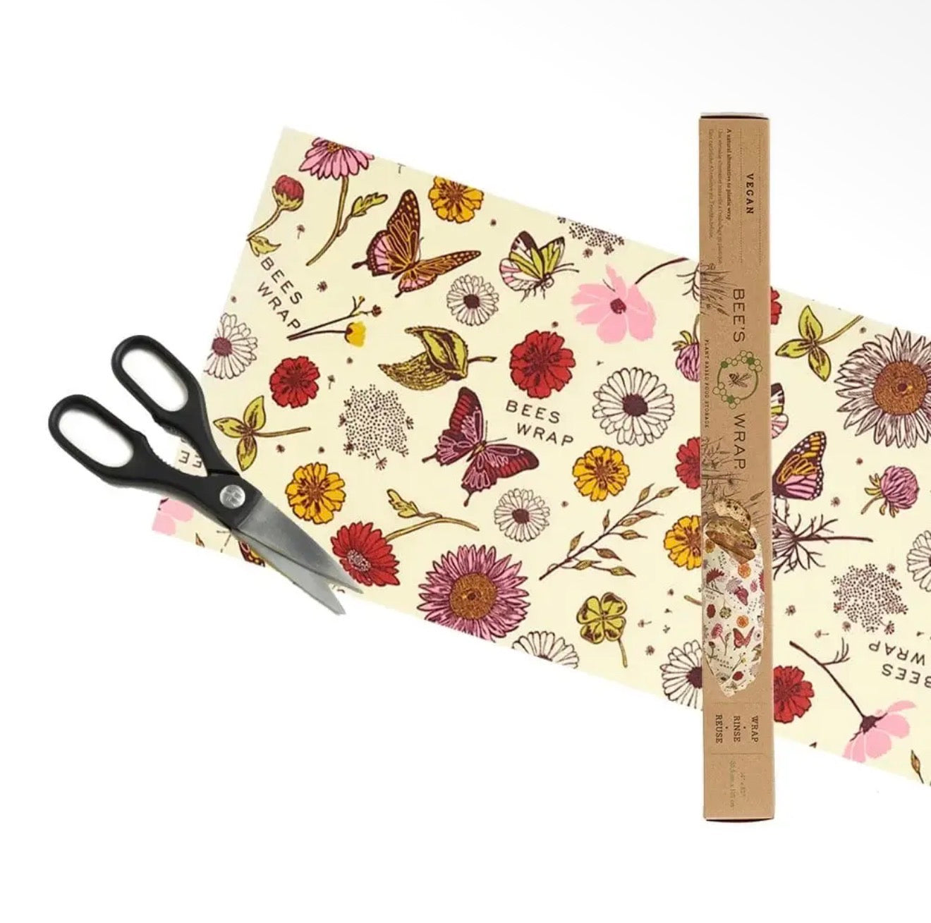 Reusable Beeswax Food Wrap Roll -- Meadow Magic