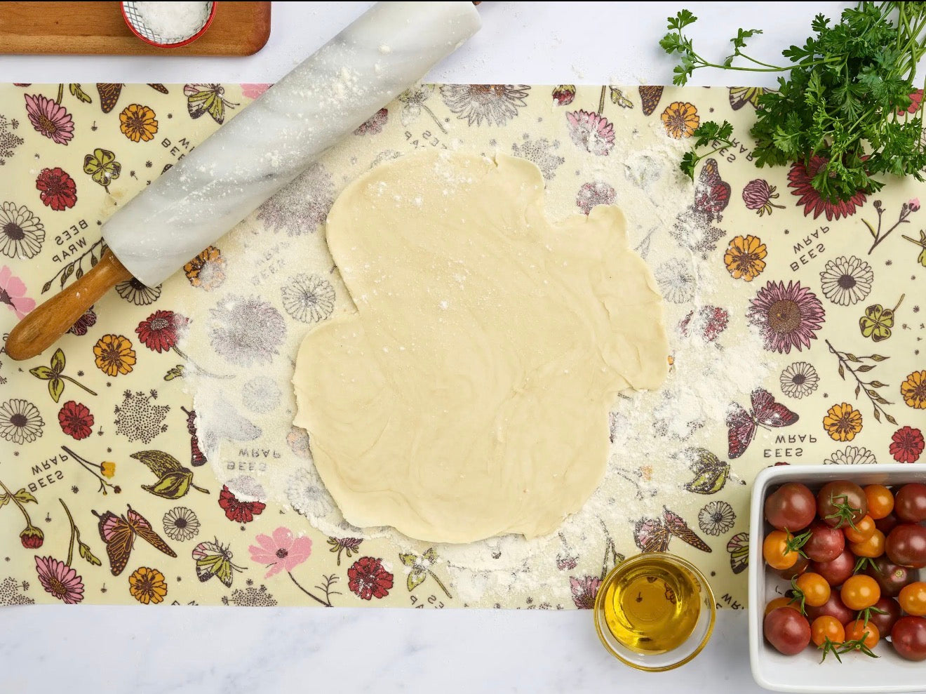 Reusable Beeswax Food Wrap Roll -- Meadow Magic