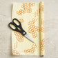 Reusable Beeswax Food Wrap Roll -- Honeycomb