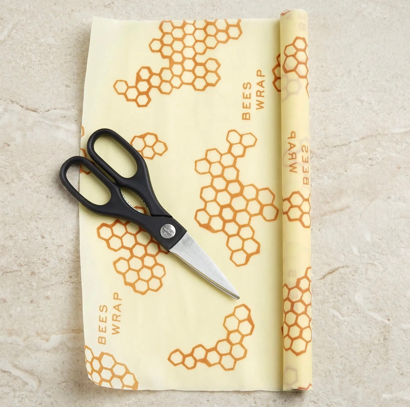 Reusable Beeswax Food Wrap Roll -- Honeycomb