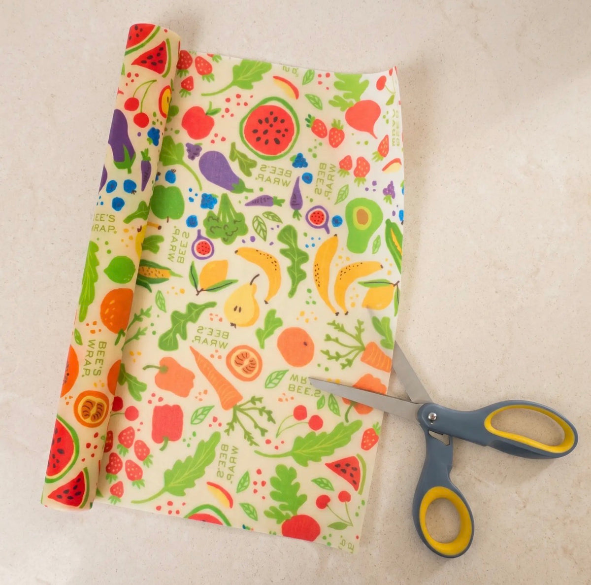 Reusable Beeswax Food Wrap Roll -- Garden Party