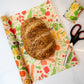 Reusable Beeswax Food Wrap Roll -- Garden Party