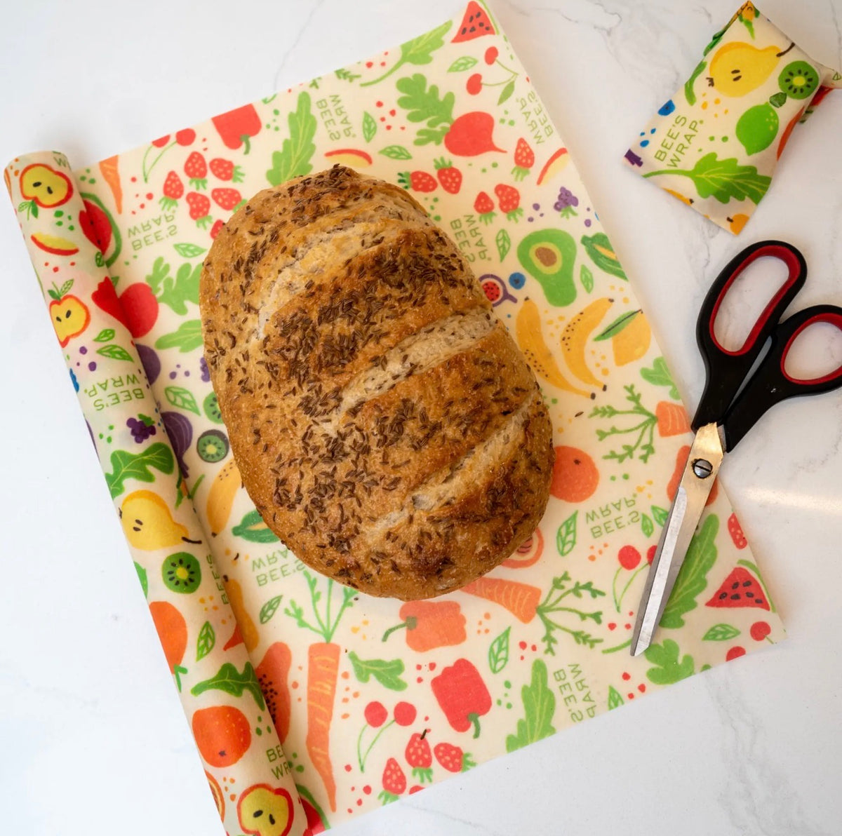 Reusable Beeswax Food Wrap Roll -- Garden Party