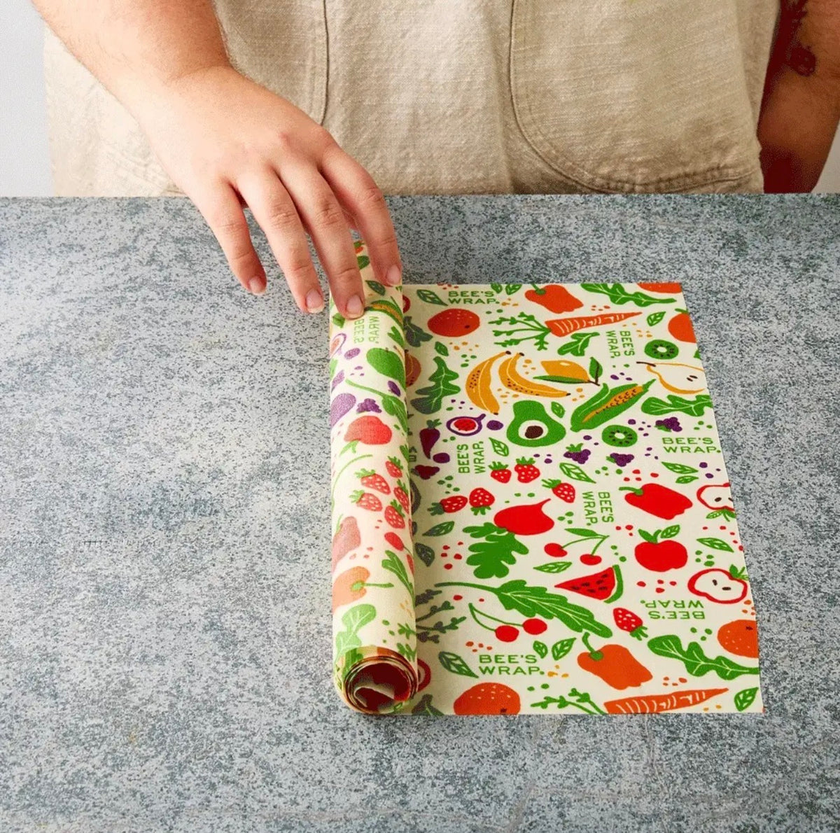 Reusable Beeswax Food Wrap Roll -- Garden Party