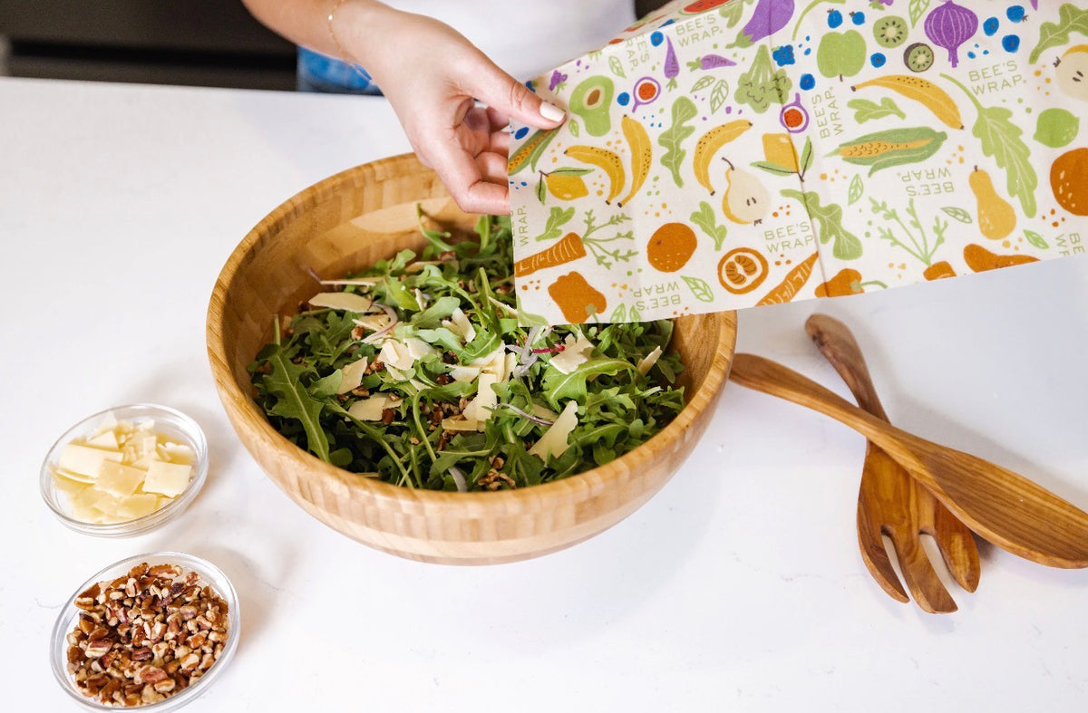 Reusable Beeswax Food Wrap Roll -- Garden Party