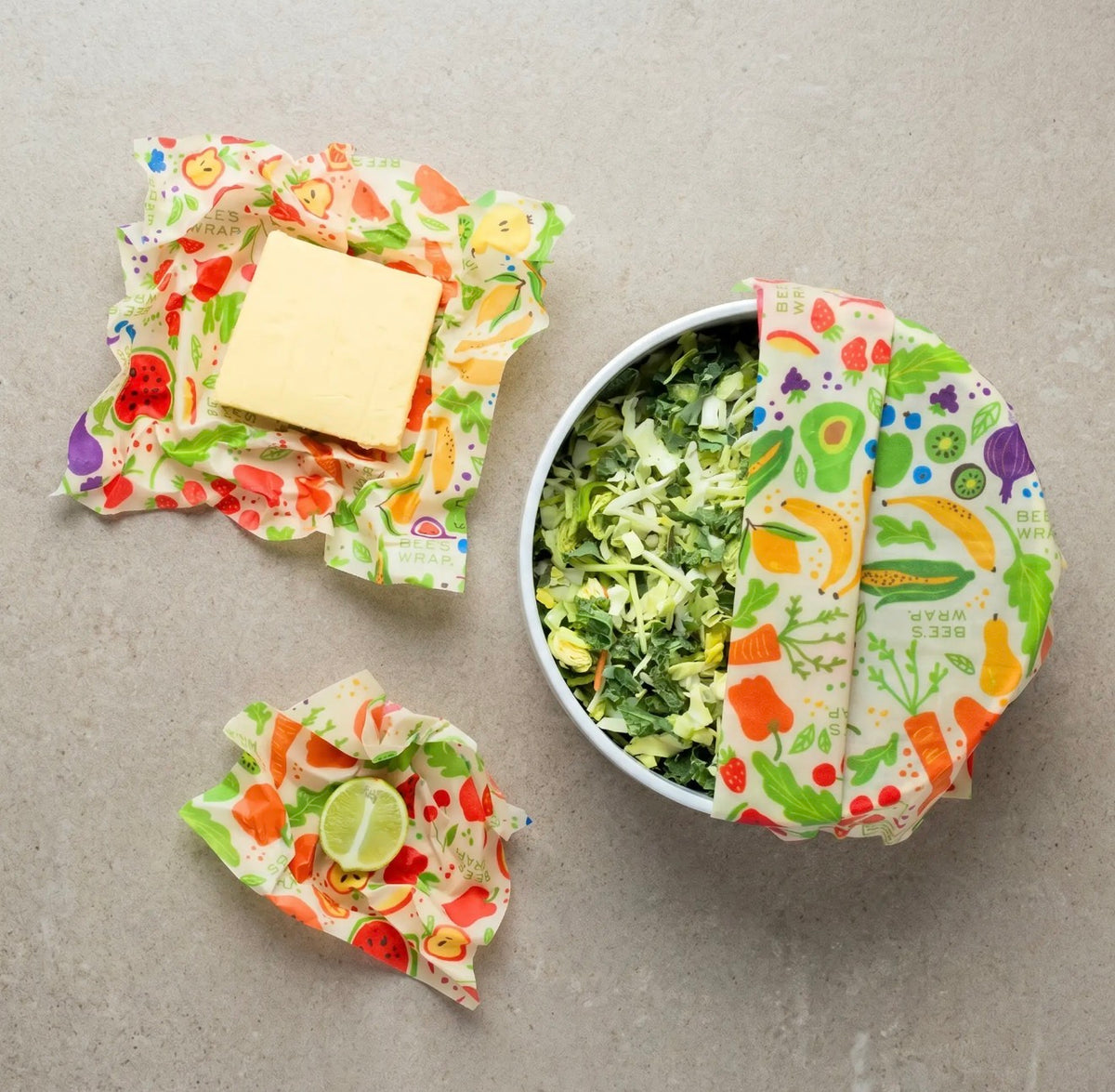 Reusable Beeswax Food Wraps 3 Pack - Garden Party
