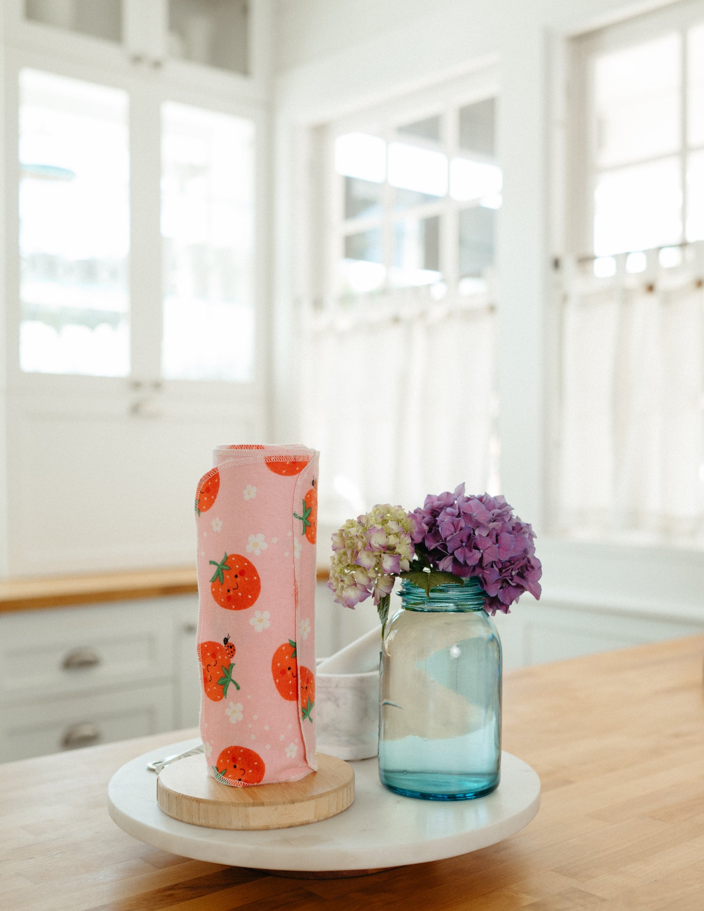 Reusable Paper Towels--Tiny Daisies On Gray