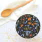 Reusable Bowl Covers--Wild Flowers on Black