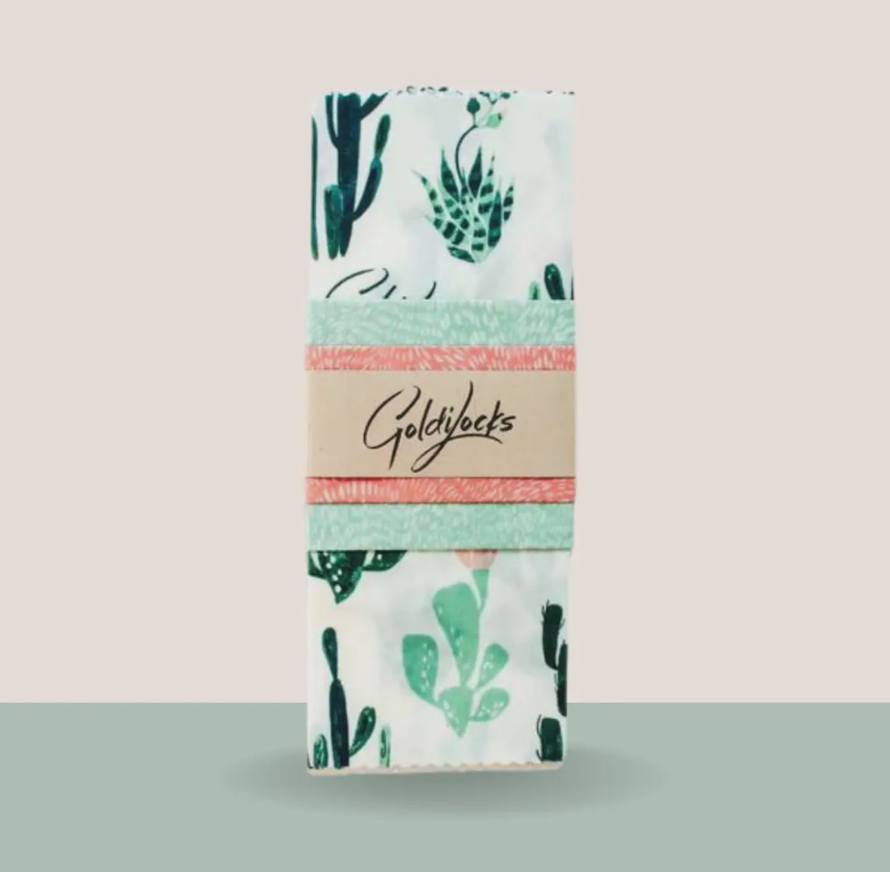 Beeswax Food Wraps -- Cacti -- Set of 3