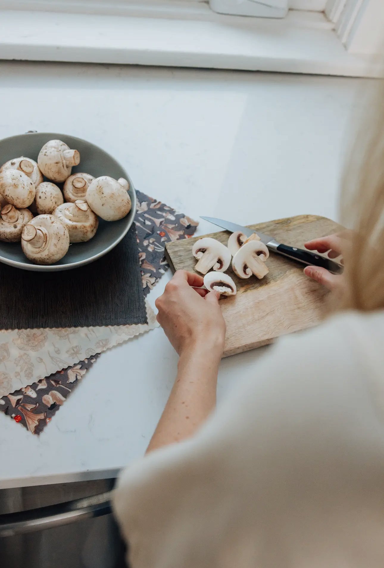 Beeswax Food Wraps -- Mushrooms -- Set of 3