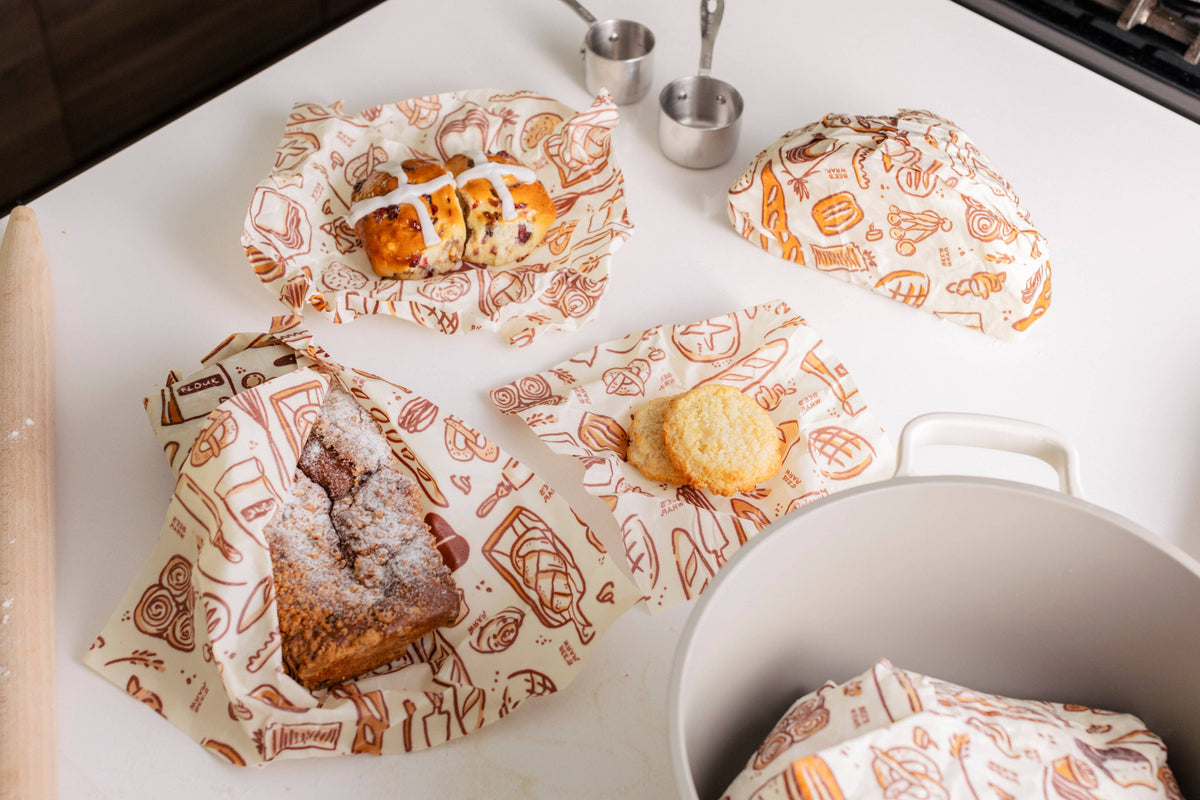 Bee’s Wrap Reusable Beeswax Food Wraps – Bakery Lane (Set of 3)