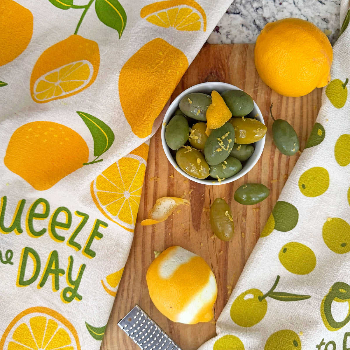 Olives With A Twist – Cotton Dish Towel Set (Set of 2)