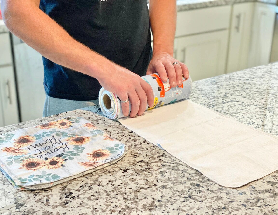 Reusable Paper Towels--24 count--Garden Sonnet--Porter Lee's