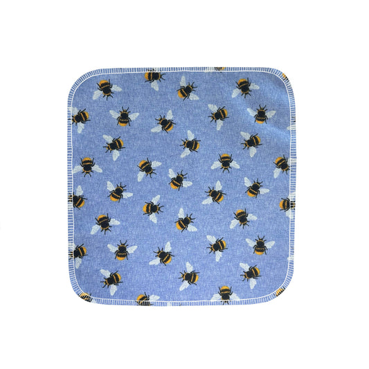 Reusable Paper Towels--24 count--Blue Denim Bees--Porter Lee's