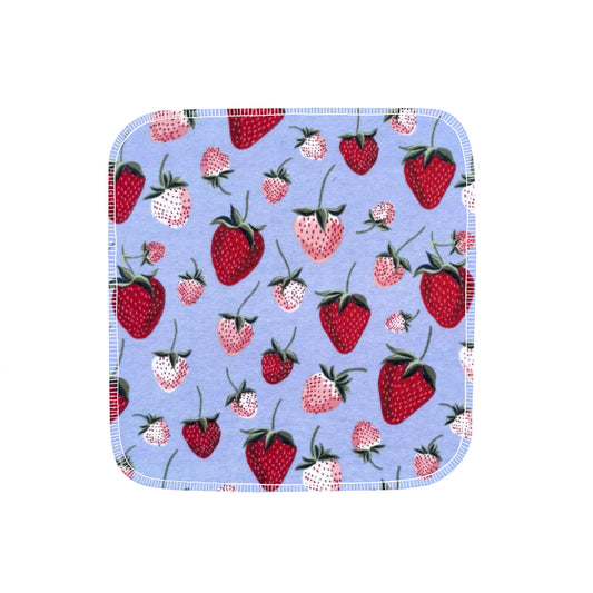Reusable Paper Towels--24 count--Strawberries on Periwinkle--Porter Lee's