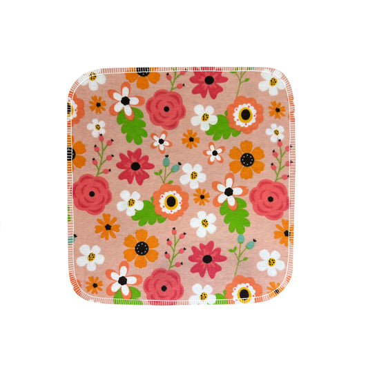 Reusable Paper Towels--24 count--Spring Flowers On Pink--Porter Lee's