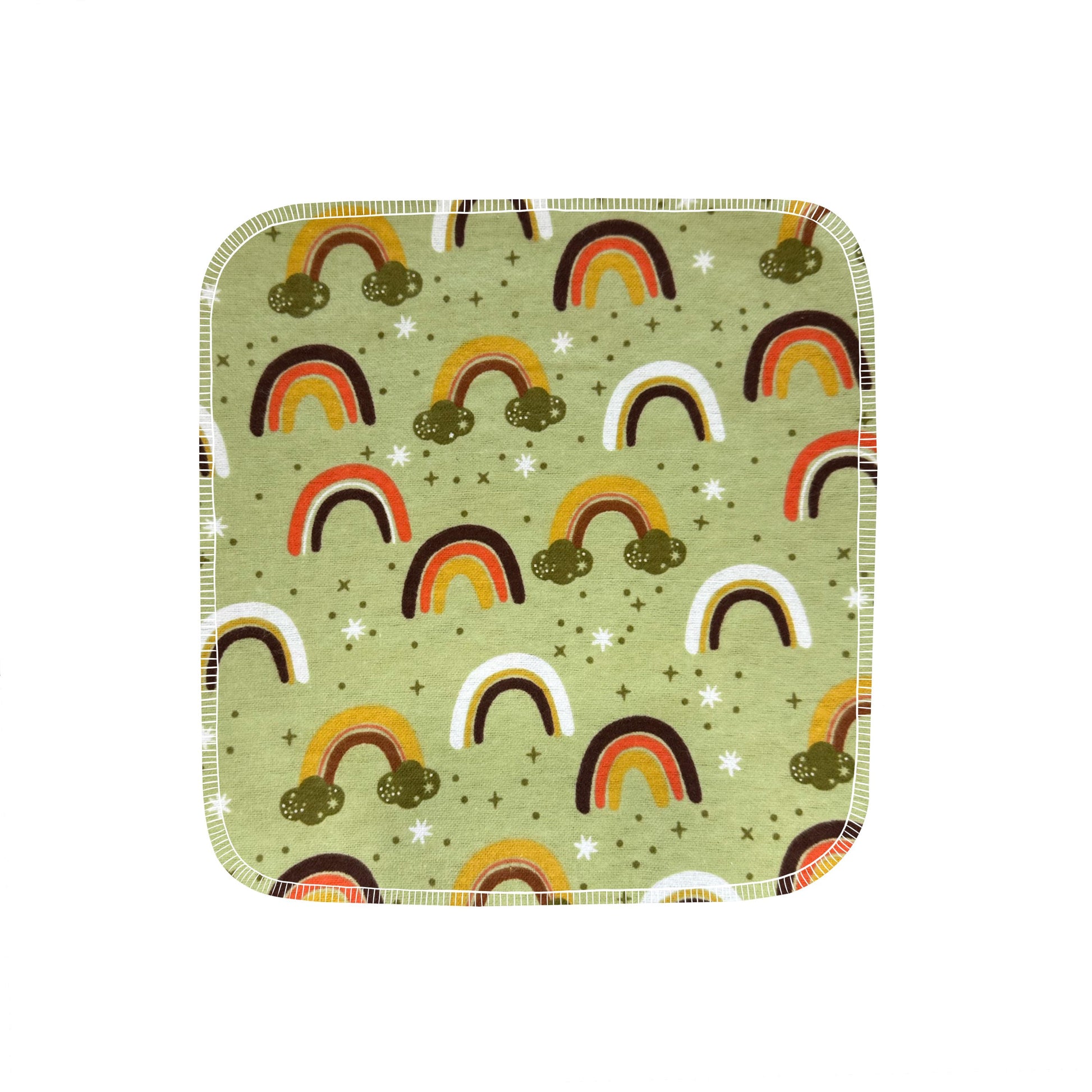 Reusable Paper Towels--24 count--Green Rainbows--Porter Lee's