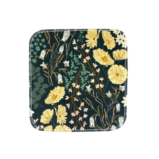Reusable Paper Towels--24 count--Bluebells & Buttercups on Emerald Green--Porter Lee's