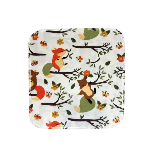 Reusable Paper Towels--24 count--Fox Family On Cream--Porter Lee's