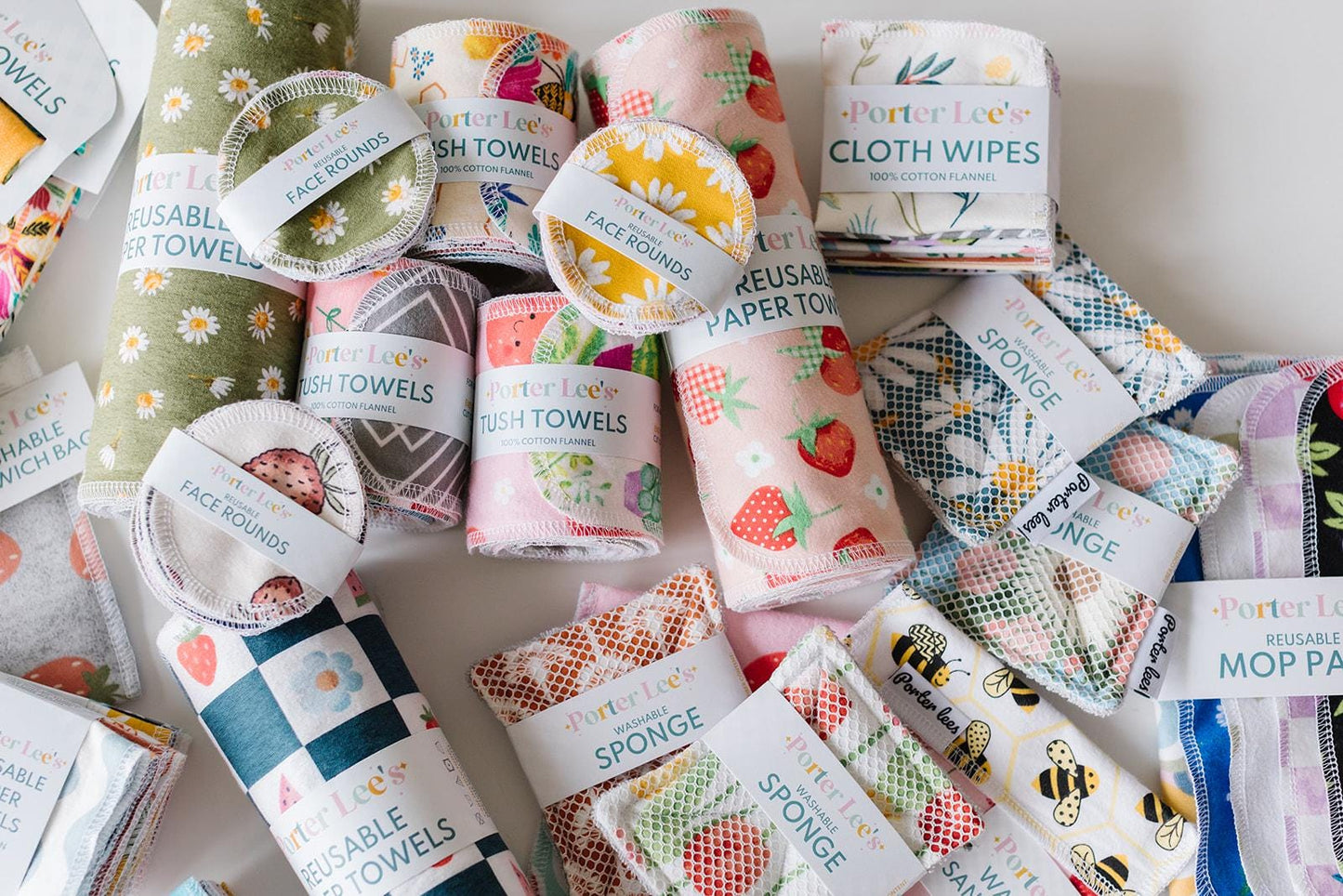 Reusable Paper Towels--24 count--Love Hearts--Porter Lee's
