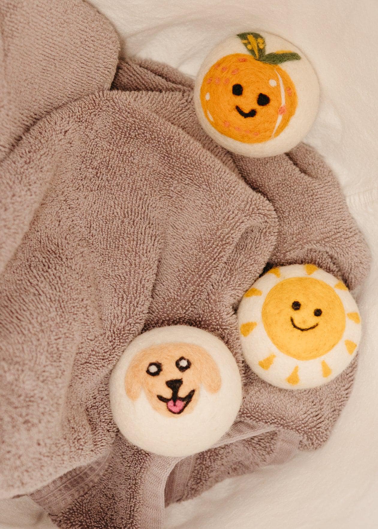 Organic Wool Dryer Balls--Betty Blue Wrapped Daisy