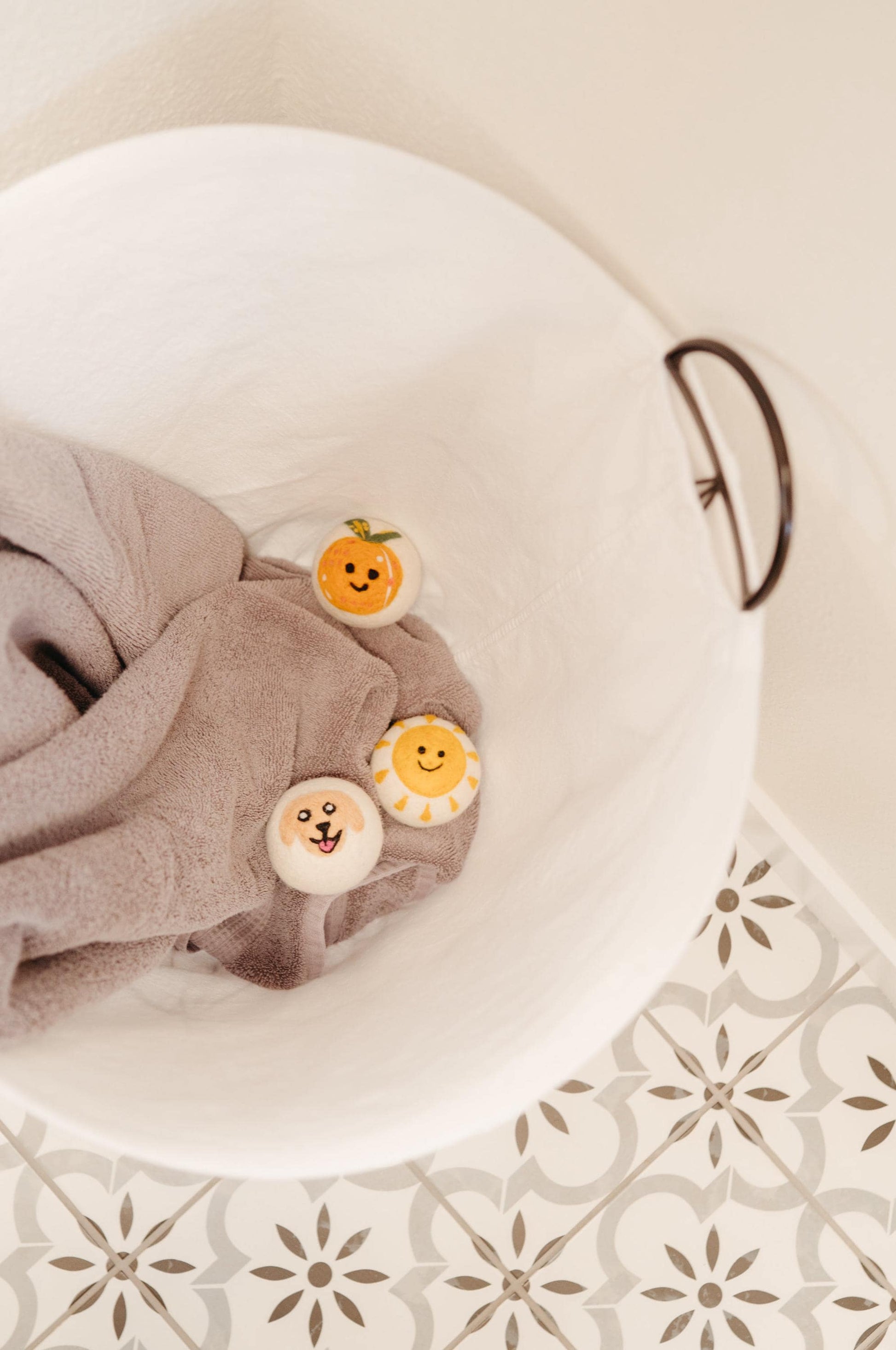 Organic Wool Dryer Balls--Betty Blue Wrapped Daisy