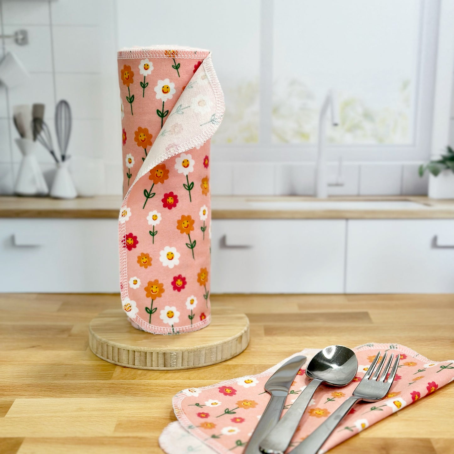 Reusable Paper Towels--Flower Power